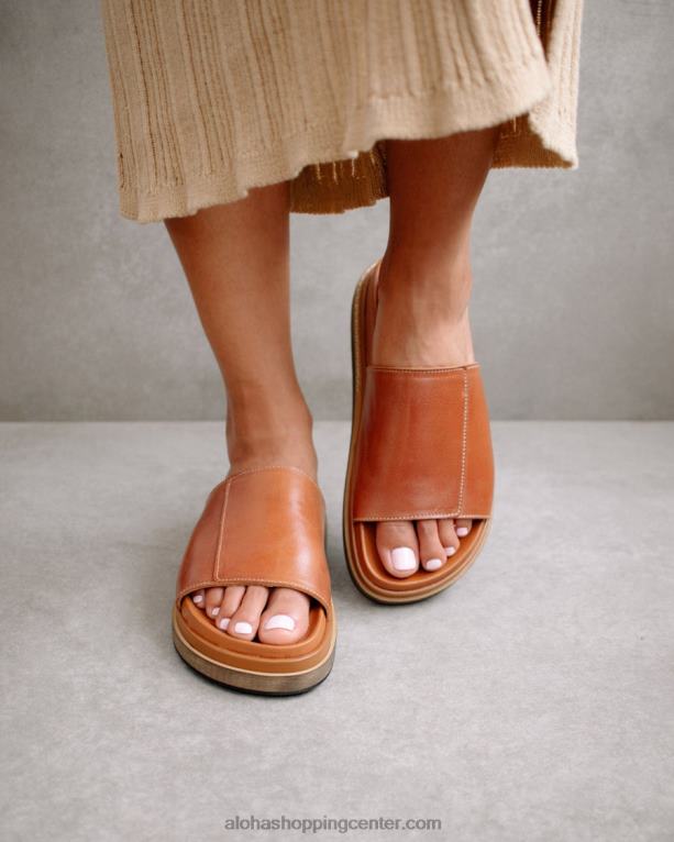 zaprta zanka - rjavi usnjeni sandali ženske Alohas 0D4R8521