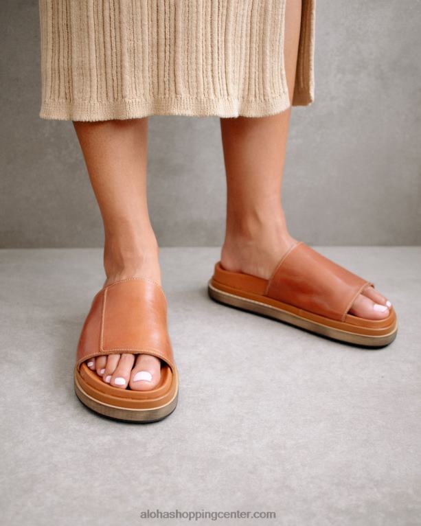 zaprta zanka - rjavi usnjeni sandali ženske Alohas 0D4R8521