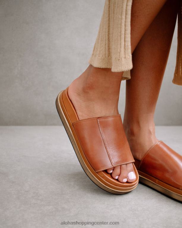 zaprta zanka - rjavi usnjeni sandali ženske Alohas 0D4R8521