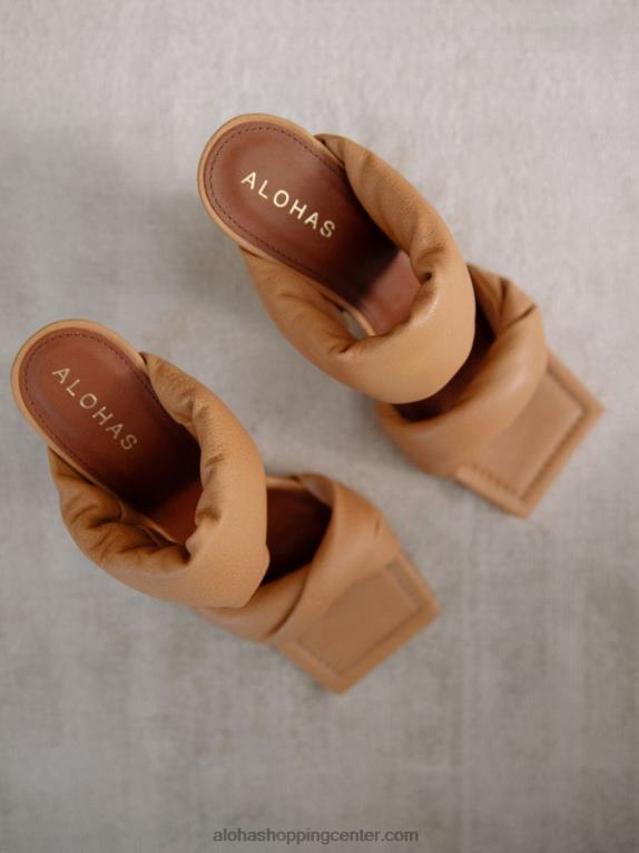 zasukani trak - rjave usnjene mule ženske Alohas 0D4R8277