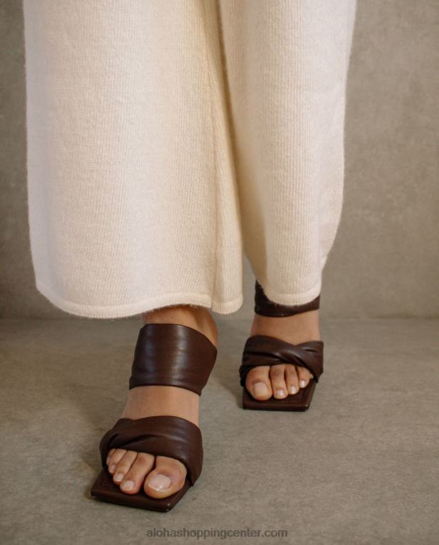 zasukani trak - temno rjave usnjene mule ženske Alohas 0D4R8428