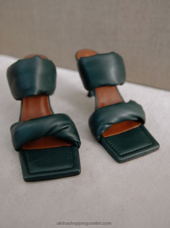 zasukani trak - zelene usnjene mule ženske Alohas 0D4R8278