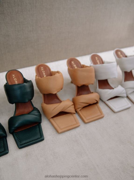 zasukani trak - zelene usnjene mule ženske Alohas 0D4R8278