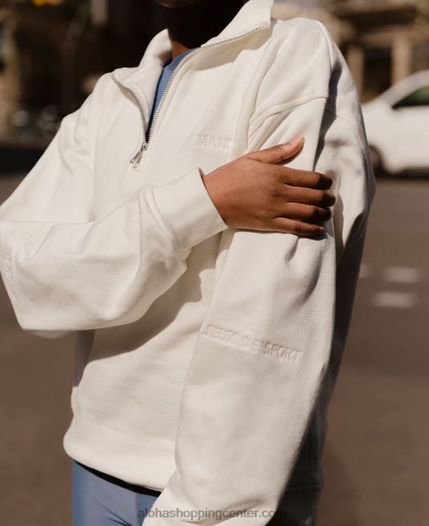 zip-up - bel bombažni pulover ženske Alohas 0D4R8985