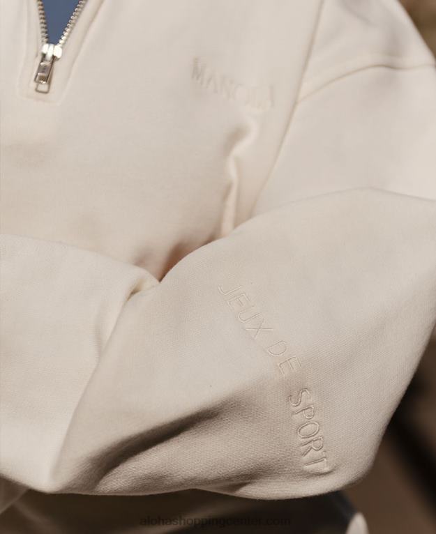 zip-up - bel bombažni pulover ženske Alohas 0D4R8985