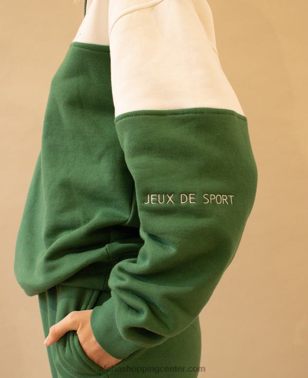 zip-up - zelen bombažni pulover ženske Alohas 0D4R8984