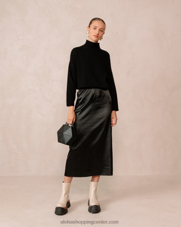 črna usnjena torbica k ženske Alohas 0D4R81043