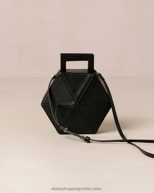 črna usnjena torbica k ženske Alohas 0D4R81043