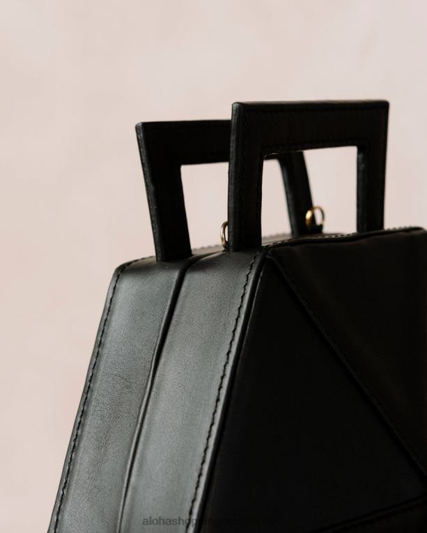 črna usnjena torbica k ženske Alohas 0D4R81043