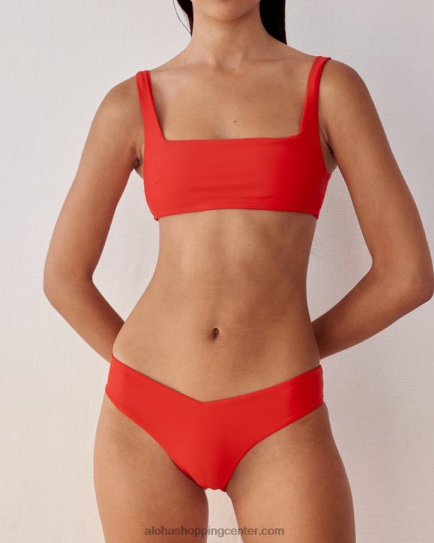 športna popestritev - rdeč econyl bikini zgornji del ženske Alohas 0D4R8938